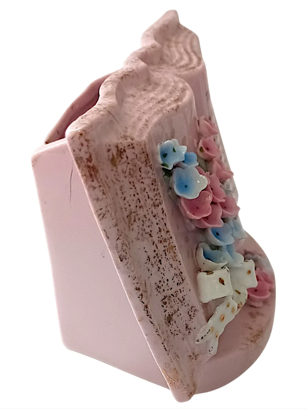 Norcrest Lords Prayer Planter Vase‎ Porcelain Hand Painted Pink Vtg Wall Pocket